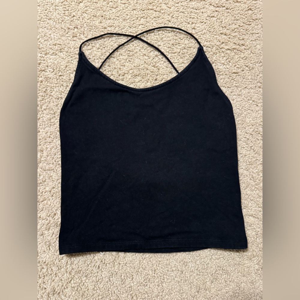 American Eagle Outfitters Black Crisscross Strap Tank Top